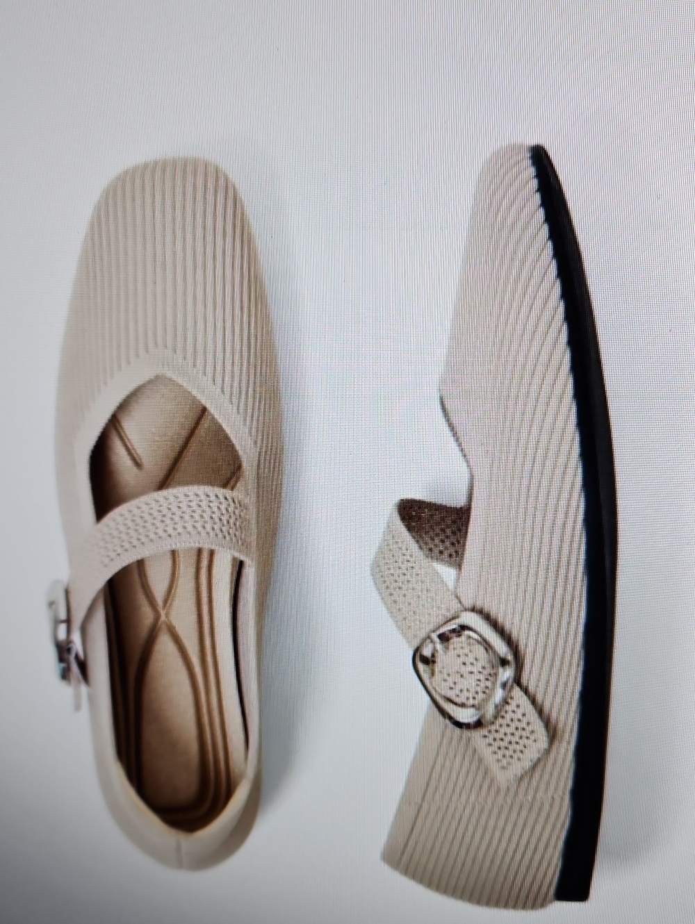 NWOT SQUARE TOE KNIT MARY JANE FLATS SZ 43/12